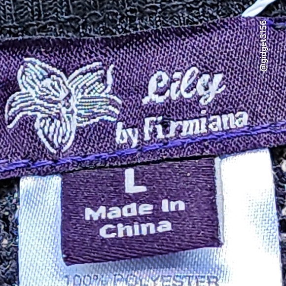 NWOT BLACK/BEIGE CROCHETED TOP/BEACH COVERUP LILY BY FIRMIANA - SIZE LARGE - Picture 9 of 12